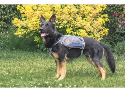 Фото 9 -  амуниция Voyager Pet Dog Bagpack cумка-седло для собак, синий с серым