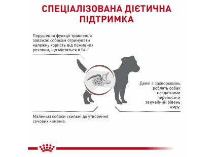 Фото 2 -  ветеринарные корма Royal Canin GASTROINTESTINAL LOW FAT SMALL DOG лечебный корм для собак мелких пород при нарушениях пищеварения