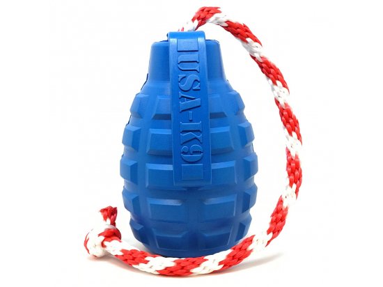 Фото - іграшки SodaPup (Сода Пап) Grenade Reward Toy іграшка для собак ГРАНАТА НА МОТУЗЦІ, синій