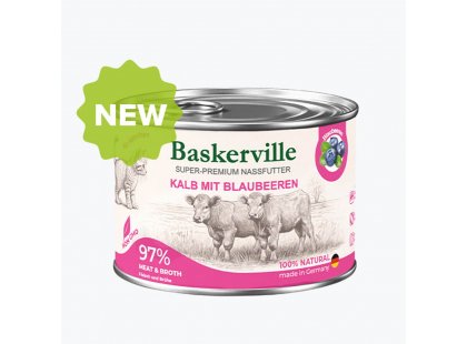 Фото 2 -  влажный корм (консервы) Baskerville Super Premium Kitten влажный корм для котят ТЕЛЯТИНА и ЧЕРНИКА