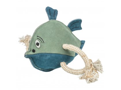 Фото 2 -  игрушки Trixie Fish on Rope игрушка из кожи для собак РЫБА НА ВЕРЕВКЕ (35996)