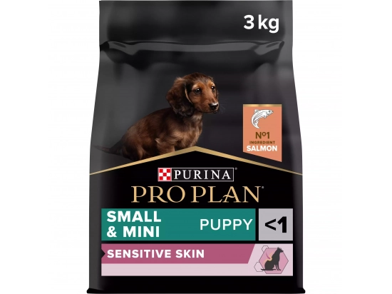 Фото - сухий корм Purina Pro Plan (Пуріна Про План) Puppy Small & Mini Sensitive Skin Salmon сухий корм для цуценят дрібних порід з чутливою шкірою ЛОСОСЬ