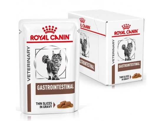 Фото - ветеринарные корма Royal Canin GASTRO INTESTINAL лечебные консервы для кошек при нарушениях пищеварения