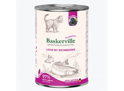 Фото 2 -  влажный корм (консервы) Baskerville Super Premium ЛОСОСЬ - ЕЖЕВИКА консервы для котят
