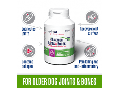 Фото 3 -  хондропротекторы Gigi For Senior Joints and Bones препарат для укрепления и восстановления суставов у пожилых собак