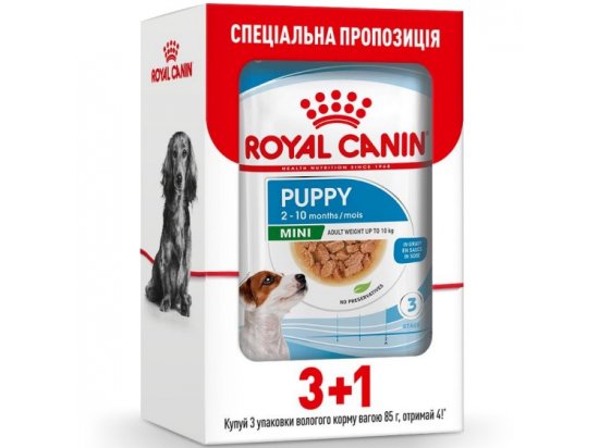 Фото - вологий корм (консерви) Royal Canin MINI PUPPY вологий корм для цуценят дрібних порід від 2 до 10 місяців