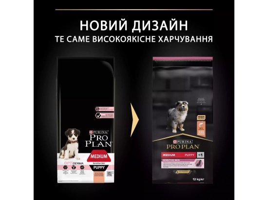 Фото - сухой корм Purina Pro Plan (Пурина Про План) Puppy Medium Sensitive Skin Salmon сухой корм для щенков средних пород с чувствительной кожей ЛОСОСЬ