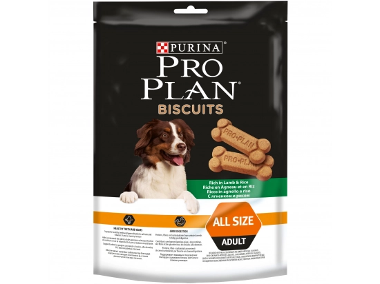 Фото - ласощі Purina Pro Plan (Пуріна Про План) Adult All Size Biscuits Lamb & Rice печиво для дорослих собак ЯГНЯ та РИС