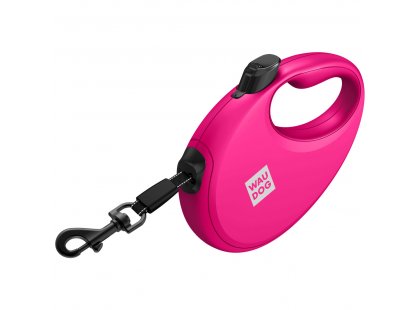 Фото 2 -  рулетки WAUDOG R-leash повідець рулетка з контейнером для пакетів, світловідбивна стрічка, рожевий