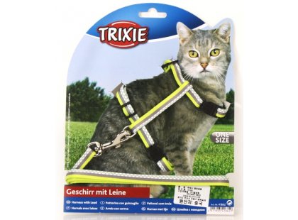 Фото 2 -  шлейки, нашийники Trixie нейлонова шлейка з повідцем для кішок ГОРОШОК (41862)