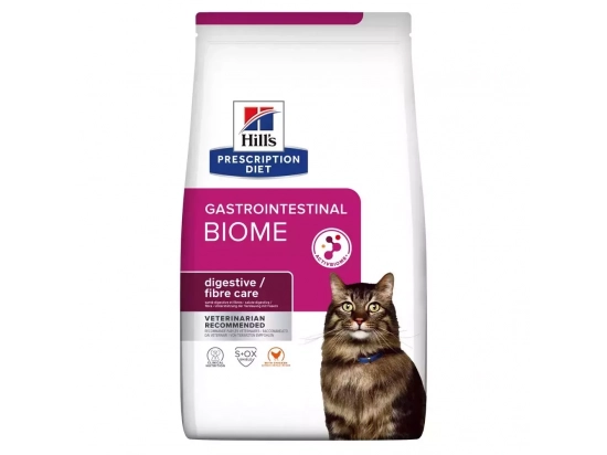 Фото - ветеринарные корма Hill's Prescription Diet Feline GASTROINTESTINAL BIOME лечебный корм для кошек с курицей