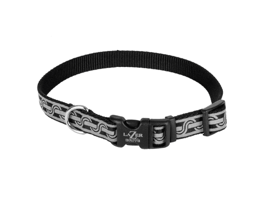 Фото - амуниция Coastal (Костал) Lazer Brite Reflective Collar светоотражающий ошейник для собак, ЧЕРНОЕ ЗВЕНО