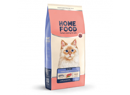 Фото - сухий корм Home Food (Хоум Фуд) Cat Adult Lamb & Salmon корм для котів з чутливим травленням ЯГНЯ і ЛОСОСЬ