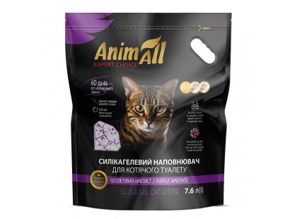 Фото 2 -  наполнители AnimAll Purple Amethyst cиликагелевый наполнитель для кошачьего туалета ФИОЛЕТОВЫЙ АМЕТИСТ
