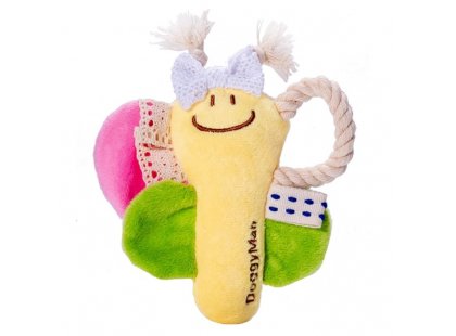 Фото 2 -  іграшки DoggyMan Decorated Butterfly м'яка іграшка з пищалкою для собак МЕТЕЛИК З ДЕКОРОМ