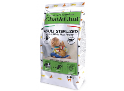 Фото - сухий корм Gheda Expert Care Premium Chat&Chat Adult Sterilized White Meat Poultry сухий корм для стерилізованих котів ПТИЦЯ