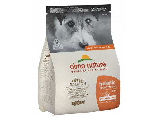 Фото - сухой корм Almo Nature Holistic MAINTENANCE EXTRA SMALL-SMALL ADULT DOG WITH FRESH SALMON сухой корм для взрослых собак мини и малых пород ЛОСОСЬ