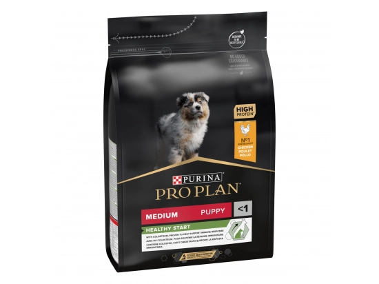 Фото - сухий корм Purina Pro Plan (Пуріна Про План) Puppy Medium Healthy Start Chicken сухий корм для цуценят середніх порід, вагітних та годуючих КУРКА