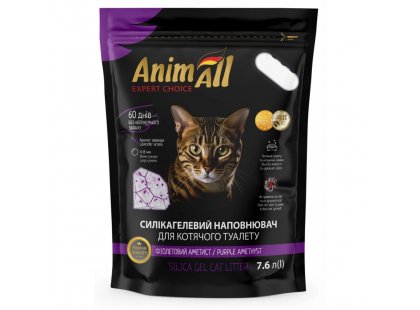 Фото - наповнювачі AnimAll Purple Amethyst силікагелевий наповнювач для котячого туалету ФІОЛЕТОВИЙ АМЕТИСТ