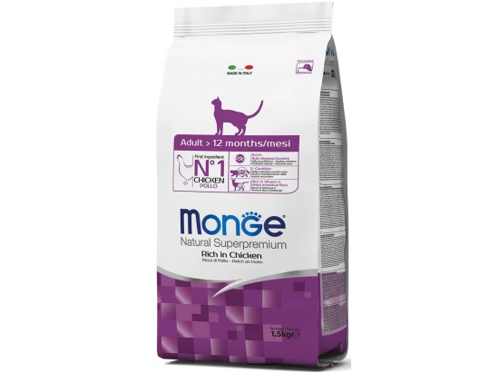 Monge Cat Adult Chicken сухий корм для котів КУРКА купити онлайн — доступна ціна та відгуки | Зоодім