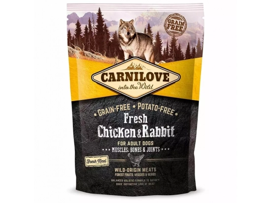 Фото - сухой корм Carnilove FRESH CHICKEN & RABBIT корм для собак КУРИЦА и КРОЛИК