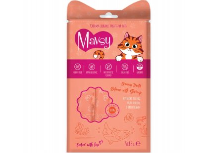 Фото 2 -  лакомства Mavsy Creamy Treats лакомство в виде крема для кошек КРЕВЕТКА И ЛОСОСЬ