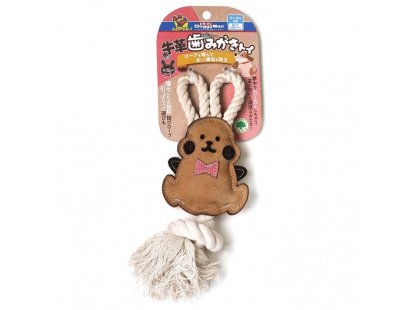 Фото 2 -  іграшки DoggyMan Leather Rabbit with Rope жувальна іграшка для собак КРОЛИК З МОТУЗКОЮ