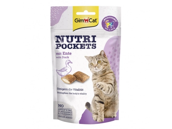 Фото - Gimсat NUTRI POCKETS DUCK & MULTI VITAMIN ласощі для кішок КАЧКА + МУЛЬТИВІТАМІН ласощі Gimсat NUTRI POCKETS DUCK & MULTI VITAMIN ласощі для кішок КАЧКА + МУЛЬТИВІТАМІН