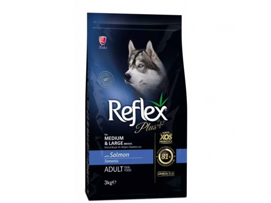 Фото - сухий корм Reflex Plus (Рефлекс Плюс) Adult Medium & Large Salmon корм для собак середніх та великих порід, з лососем