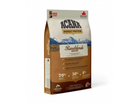 Фото - сухой корм Acana Highest Protein Ranchlands Recipe корм для собак всех пород, ГОВЯДИНА, ЯГНЕНОК и СВИНИНА