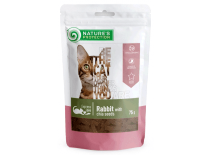 Фото - ласощі Natures Protection (Нейчез Протекшин) Snack For Cats With Rabbit And Chia Seeds ласощі для котів КРОЛИК З НАСІННЯМ ЧІА