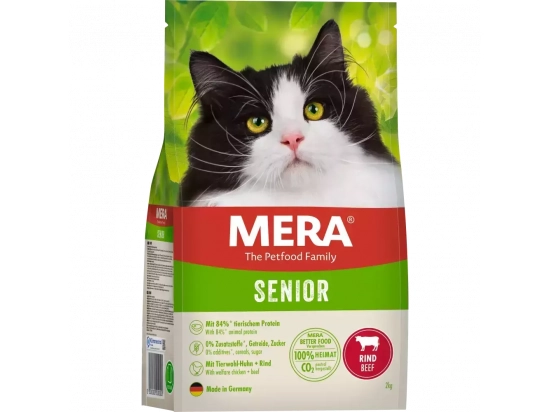 Фото - сухой корм Mera (Мера) Cats Senior Beef (Rind) сухой беззерновой корм для пожилых кошек ГОВЯДИНА