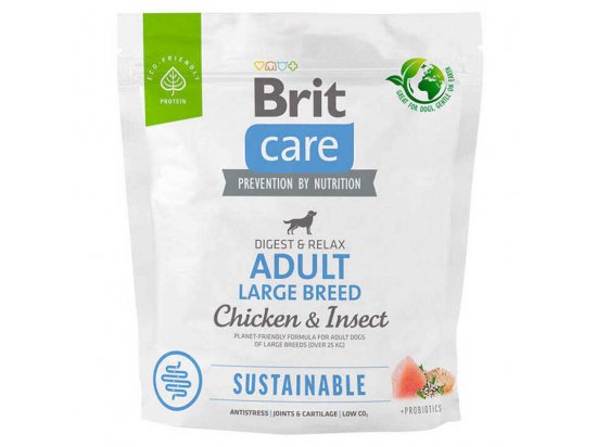 Фото - сухой корм Brit Care Dog Sustainable Adult Large Breed Chicken & Insect сухой корм для собак больших пород КУРИЦА и НАСЕКОМЫЕ