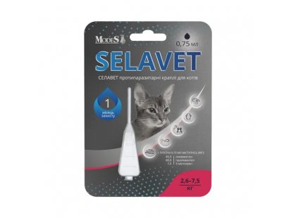 Фото - Modes Selavet капли на холку от блох, клещей и гельминтов для кошек от блох и клещей Modes Selavet капли на холку от блох, клещей и гельминтов для кошек