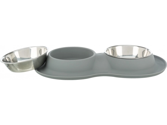 Фото - миски, поилки, фонтаны Trixie Bowl Set миски из нержавеющей стали на силиконовом коврике