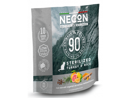 Фото - сухий корм Necon Natural Wellness Sterilized Turkey & Rice сухий корм для стерилізованих котів ІНДИЧКА І РИС