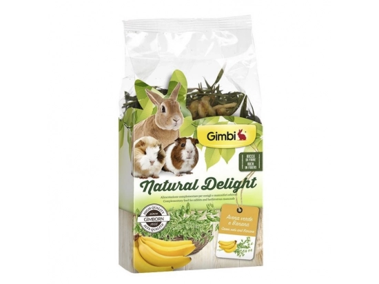 Фото - ласощі GimBi NATURAL DELIGHT ласощі для гризунів ОВЕС І БАНАН, 100 г