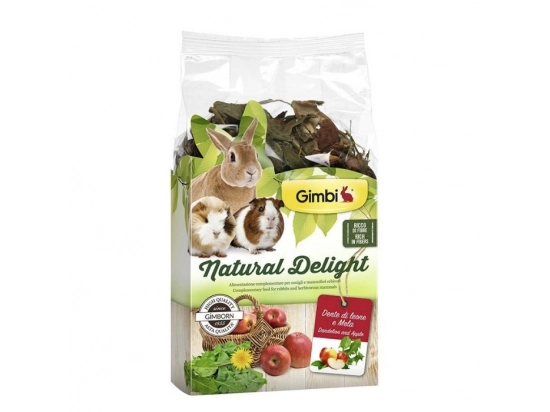 Фото - лакомства GimBi NATURAL DELIGHT лакомство для грызунов ОДУВАНЧИК И ЯБЛОКИ, 100 г