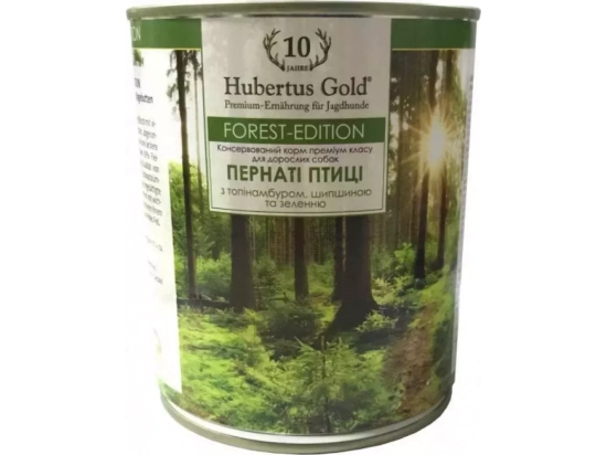 Фото - влажный корм (консервы) Hubertus Gold (Хубертус Голд) ПЕРНАТЫЕ ПТИЦЫ консервы для собак с топинамбуром, шиповником и зеленью