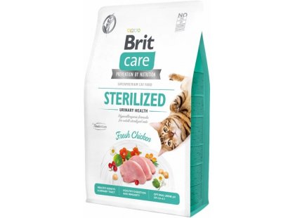 Фото - сухой корм Brit Care Cat Grain Free Sterilized Urinary Health Chicken беззерновой корм для стерилизованных кошек для профилактики МКБ КУРИЦА