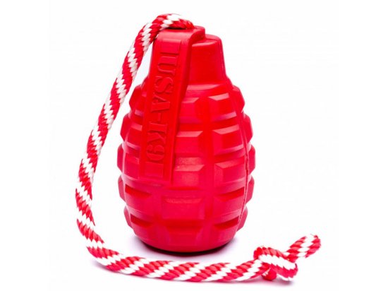 Фото - іграшки SodaPup (Сода Пап) Grenade Reward Toy іграшка для собак ГРАНАТА НА МОТУЗЦІ, червоний