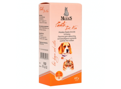 Фото - Modes Paste Dr.KIS Urinary паста для захисту сечовивідних шляхів котів і собак для сечостатевої системи (урологія та репродукція) Modes Paste Dr.KIS Urinary паста для захисту сечовивідних шляхів котів і собак