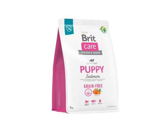 Фото - сухий корм Brit Care Dog Grain Free Puppy Salmon беззерновий сухий корм для шкіри та шерсті цуценят ЛОСОСЬ