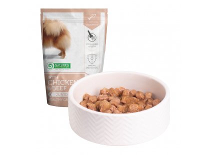 Фото 3 -  влажный корм (консервы) Natures Protection CHICKEN & BEEF HEALTHY GROWTH влажный корм для щенков, пауч  КУРИЦА И ГОВЯДИНА
