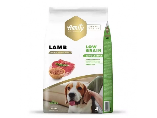 Фото - сухой корм Amity (Амити) Super Premium Low Grain Adult Lamb сухой низкозерновой корм для взрослых собак всех пород ЯГНЕНОК