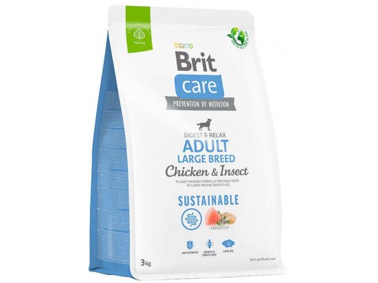 Фото - сухий корм Brit Care Dog Sustainable Adult Large Breed Chicken & Insect сухий корм для собак великих порід КУРКА та КОМАХИ