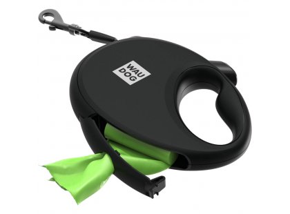 Фото 3 -  рулетки WAUDOG R-leash поводок рулетка с контейнером для пакетов, светоотражающая лента, черный