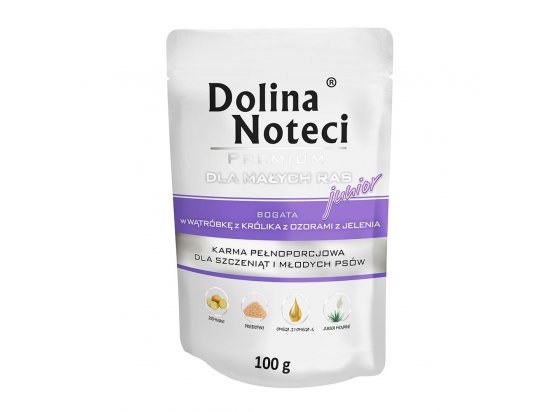 Фото 2 -  вологий корм (консерви) Dolina Noteci (Долина Нотечі) Premium Junior вологий корм для цуценят та юніорів дрібних порід ПЕЧІНКА КРОЛИКА ТА ЯЗИК ОЛЕНЯ