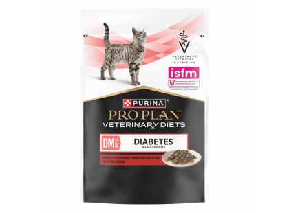 Фото - ветеринарные корма Purina Pro Plan (Пурина Про План) Veterinary Diets DM Diabetes Management Beef влажный лечебный корм для кошек c сахарным диабетом ГОВЯДИНА