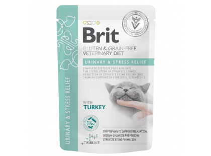 Фото - ветеринарные корма Brit Veterinary Diets Cat Grain Free Urinary and Stress Relief Turkey консервы для кошек при мочекаменной болезнии и стрессе ИНДЕЙКА